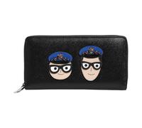 Black Leather Zipper Continental Mens Wallet - male - Dolce & Gabbana - Wallets & Cardholders - Black - ONE SIZE - Accessories ONE SIZE