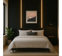 Black Led Light Strips For Wood Slat Wall Panels Including Remote. 3 Strips Included