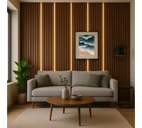 Black Led Light Strips For Wood Slat Wall Panels Including Remote. 4 Strips Included