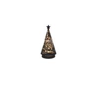 (Black) LED Light Up Festive Christmas Tree Spinner - 26cm
