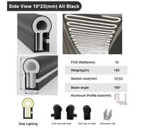 Black Led Neon Silica Gel Tube Diffuser Soft Rope Tube IP67 Waterproof for WS281