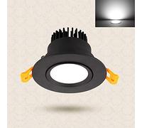 Black LED Recessed Downlight 36 Degrees Rotation Adjustment of Aluminum Heat Dissipation Ceiling Light Hotel Living Room Commercial Home Lighting Embedded Spotlight High,5W