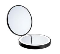 Black LED Shaving/Make Up Folding Travel Mirror 1x/7x Magnification Smedbo UK Black One Size