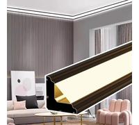 Black LED Track Ceiling Crown Molding Lights, Aluminum LED Diffuser Channel Interior Baseboard Indirect Lighting, Living Room Decor Light Up Trim Molding(6m(19.7ft))