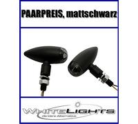 Black LED Turn Signal Micro Bullet Cruiser Custom Bike HARLEY DAVIDSON Round