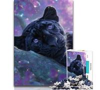Black Leopard 1000 Piece Jigsaw Puzzles for Adults & Teens,Brain Teaser Game Wall Decoration Unique Birthday And Xmas Gifts (50x75cm)