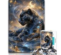 Black Leopard 1000 Piece Jigsaw Puzzles for Teenagers Gifts,Help The Brain Exercise Addictive Toys to Cultivate Patience Great Gift 38x26cm