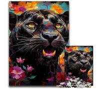 Black Leopard 1000 Pieces Puzzles for Adults Wooden Jigsaw Puzzles for Home Decor, Brain Training 50x75CM/19.68x29.52inch