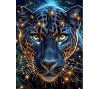 Black Leopard Cub in A Magical Glow 1000 Piece Count Premium Jigsaw Puzzle Wildlife Pet Teen Fans 14-18 Yrs Ultra Difficult Leisure Adventure Valentines Eco Friendly Creativity & Gift Giving 1000 PCS