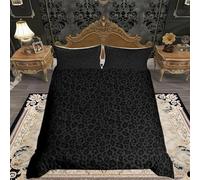 Black Leopard Duvet Cover Set Super King Size,Cheetah Wild Animal Bedding Set 3 pcs,Modern Trendy Wildlife Quilt Cover for Kids Teens Adults Room Decor,2 Pillowcases,No Comforter