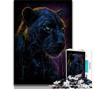 Black Leopard Jigsaw Puzzles for Teenagers 1000 Jigsaws,Stress Reliever Difficult Challenge Deal As Gifts for The Whole Family (50x75cm)