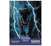 Black Leopard Jigsaw Puzzles Puzzle for Adults Kids. 1000 Piece Whimsical Challenge Toy Educational Games Home Decoration for Educational Games Gifts 70x50cm/1000pcs