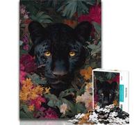 Black Leopard JigsawPuzzle 1000 Pieces for Teenagers,Challenging To Complete But Fun And Humorous Birthday Present,Gifts,Wall Art (38x26cm)