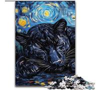 Black Leopard Night Sky Jigsaw Puzzles for Adults 1000 Piece Puzzle, Brain Intelligence Challenge Addictive Toys for Home Decoration (26x38cm)