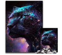 Black Leopard Painting Jigsaw Puzzles 1000 Pieces for Adults Puzzles for Adults Perfect Home Or Office Decor, Ideal 50x75CM/19.68x29.52inch