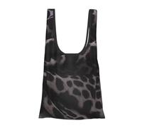 Black Leopard Pattern Print Foldable Reusable Grocery Bag Lightweight Shopping Tote for Groceries Travel Beach Eco-Friendly Compact Adventure Tote