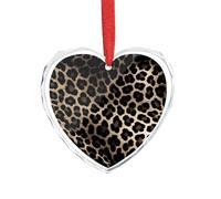 Black Leopard Print Clear Crystal Glass Heart Pendant Charm Romantic Crystal Love Pendant Hanging Decoration for DIY Craft Gift for Home Window Car Wedding Party Decor Love Shaped Hanging Ornament