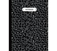 Black Leopard Print Notebook: Composition Book, Journal (8.5 x 11 inches, 108 Pages, wide ruled lined paper) College Ruled Notebook - Black Leopard Print Design