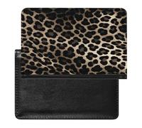 Black Leopard Print Passport Holder for Women Men Slim Travel Wallet Travel Document Organizer ID Card Protector Case Holders PU Leather Passport Cover Credit Card Holder