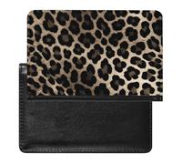 Black Leopard Print Passport Holder Premium PU Leather Passport Cover Portable Travel Passport Protector Case Unisex Travel Essentials Document Organizer for Vacation Business Trips