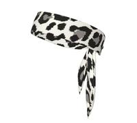 Black Leopard Print Printing Double-Sided Head Tie Lightweight & Adjustable Keeps Hair Away Perfect For Sports