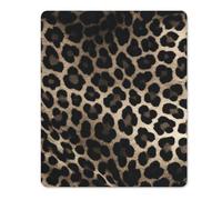 Black Leopard Print Rubber Mouse Pad | Premium Square Mouse Mat with Non-Slip Base, Smooth Tracking Desk Pad for Laptops Desktops Work Equipment Daily Use Moments