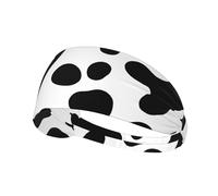 Black Leopard Print Sports Headbands For Men Women, Moisture Wicking Sweat Band Elastic Wide Hair Bands,For Running, Cycling,Gym Exercise