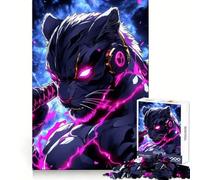 Black Leopard Warrior Animal Jigsaw for Adults 1000 Pieces Critical Think Cozy Pastime Uniform Edges Xmas Present (38x26cm)