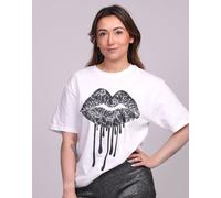 Black Leopard Wild Drip tshirt In White SewThoughtless White S/M