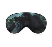 Black Leopard Wildlife Animal Sleep Mask Adjustable Eye Mask Blindfold Eye Cover Sleeping Mask for Home Travel