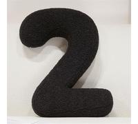Black Letter Number Pillow - Soft Plush Alphabet & Numeric & Red Heart Cushion Decorative Initial Throw Pillow DIY Accent for Couch Sofa Bed Car Party Home Gift (2)