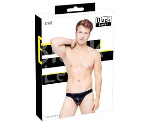 Black Level - Classic, Lacquer Men's Thong (Black) - M