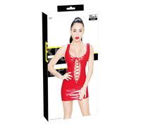 Black Level - Lace-up Vinyl Mini Dress (Red) - M