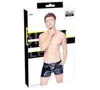 Black Level - Men's Vinyl Shorts with Side Pockets (Black)