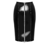 Black Level Women's Vinyl Skirt Zip Black XL
