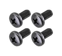 Black License Plate Screws for Audi and VW, Phillips Machine Pan Head 18-8, Stainless Steel, M6-1.0 x 10 mm Bolt (Pack of 4)