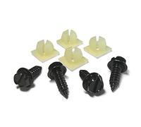 Black License Plate Screws - OE Style Fastener Kit with Nylon Inserts for Fastening License Plates, Frames & Covers (Black Zinc Plated)