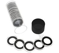 Black Lid Capsule Tube & 20 Air-Tite 22mm Black Ring Coin Holders for 1/4oz Gold Eagle