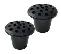 Black-Lid Plastic Flower Pots for Arranging Mixed Flowers Top Diameter 13cm Bottom Diameter 7cm Height 11cm Design (2pcs)