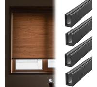 Black Light Block Strips 2 4 6 8 Pcs, U Channel Blackout Aluminium Light Blocking Strips for RV/Hospital/Cinema/Hotel, Window Edge Side Tracks Customize(4 Pack,170cm/66.9inch)