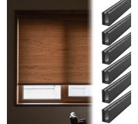 Black Light Block Strips 2 4 6 8 Pcs, U Channel Blackout Aluminium Light Blocking Strips for RV/Hospital/Cinema/Hotel, Window Edge Side Tracks Customize(6 Pack,160cm/63inch)