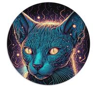 Black Light Cat 1000Pc Adults Jigsaw Puzzle Jigsaw Puzzles for Adults Interactive Family Game, Ideal, Family Activity Game 67.5x67.5cm