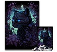 Black Light Cat 14 1000Pc Adults Jigsaw Puzzle Jigsaw Puzzles Relaxing Entertainment, Home Decor 50x75CM/19.68x29.52inch