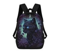 Black Light Cat 8 Backpack, 3D Printed School Bag, School Lunch Bag, Travel Backpack, Friends Backpack, School Backpack for Girls And Boys 17inch