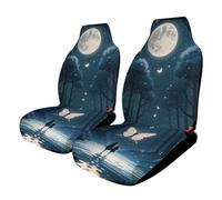 Black Light Fantasy Forest Car Seat Covers Universal, 2PCS Carseat Protector - Stretchable Fabric, Anti-Slip Elastic Car Seat Protector for Cars, SUV, Trucks
