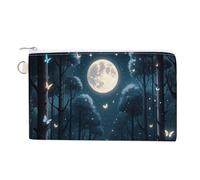 Black Light Fantasy Forest Coin Purses with Zipper, Personalized Zero Wallet for Shopping, Small Makeup Pouches Bag for Travel, Card Organizer Case, Portable Canvas Change Purses