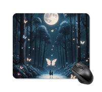 Black Light Fantasy Forest Mouse Pad Square Mice Mat Waterproof Computer Mousepad with Non-Slip Rubber Base Wireless Mice Pad for Laptop Office Home Personalized Gaming Mousepad 25 * 30cm