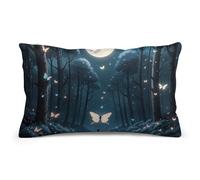 Black Light Fantasy Forest Pillow Cover Double-Sided Soft Pillowcase 8"x12", Decorative Throw Pillow Case for Sofa Bed Car Outdoor