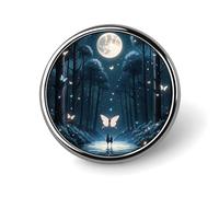 Black Light Fantasy Forest Round Lapel Pins Backpack Pin Cute Brooch Decoration Brooches for Women Men Fashion Button Badges for Hat Backpacks Purses Jackets Shirt Suit