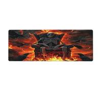 Black Light Skull King Terror Hell With Lava And Crows Mouse Pad In Big Extended Non-Slip Rubber Base Mousepad With Stitched Edges Gaming Pc Desktop Large Mouse Pad 11.8x31.5